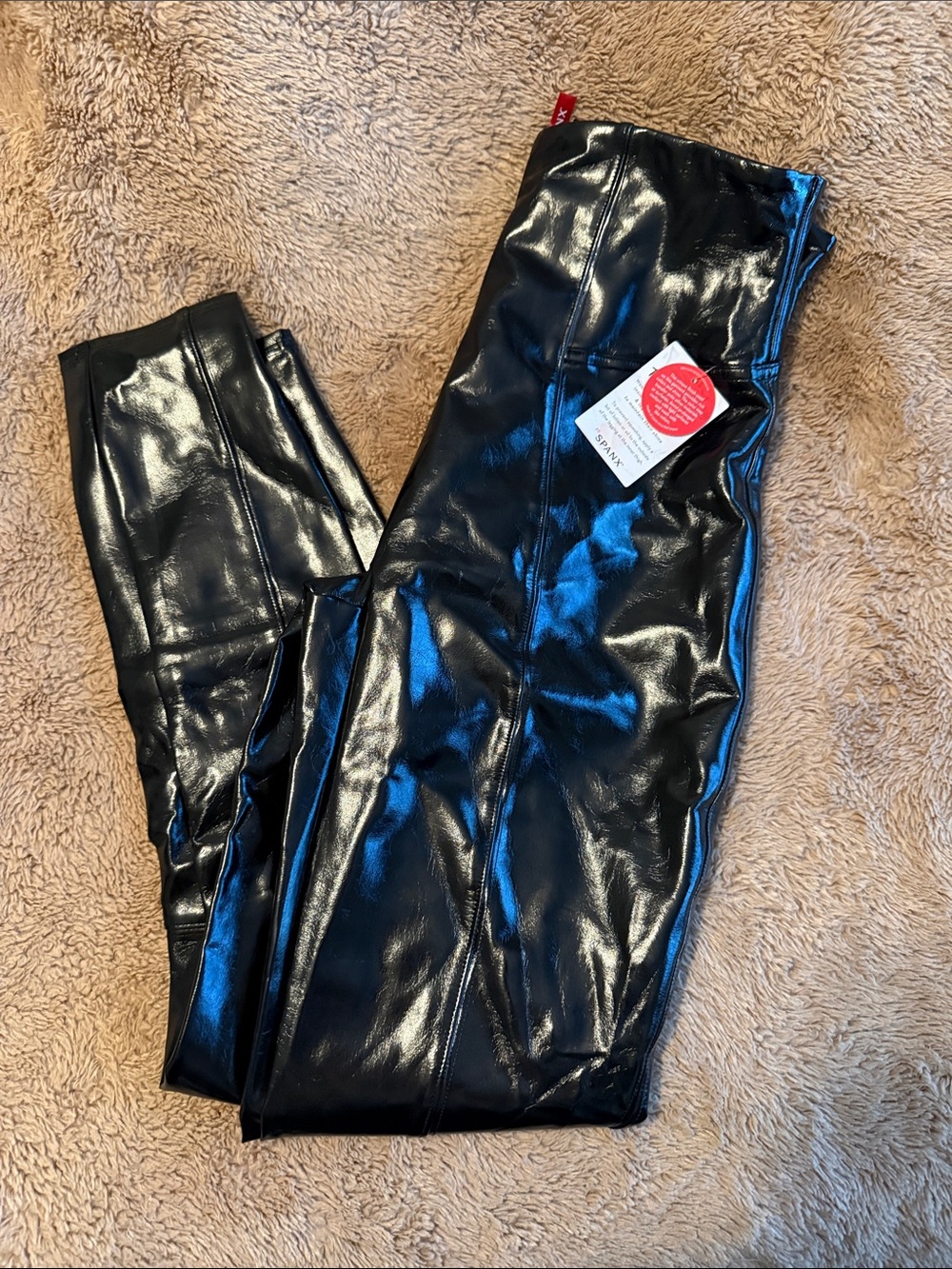 Black Faux Patent Leather Leggings